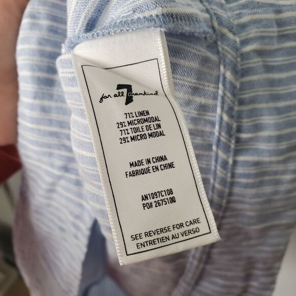7 For All Mankind Striped Linen Blend Dress Size XS - Picture 8 of 8